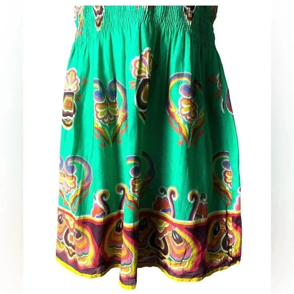 ANGIE | Bright Green Floral Print Summer Dress Size S - Picture 4 of 7